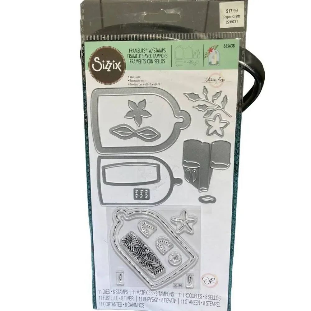 Sizzix Framelits w/Stamps Die Cutting Set-Candle Jar